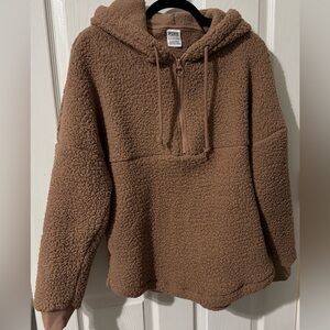 Victoria secret PINK varsity oversized Sherpa pullover hoodie